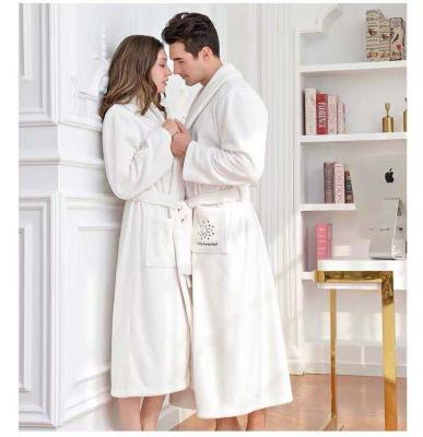 China Adult Women Hotel Polyester Flannel Luxury QUICK DRY Nightgowns Super Soft Solid Bathrobe for sale