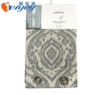 China Blackout Ienjoy Polyester Sun Block Jacquard Curtain Grommet Panels for sale