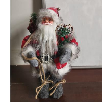 China Life Size Standing Santa Claus Stuffed Simulation Christmas Decoration Sound Doll Plush Toy Christmas Decoration for sale