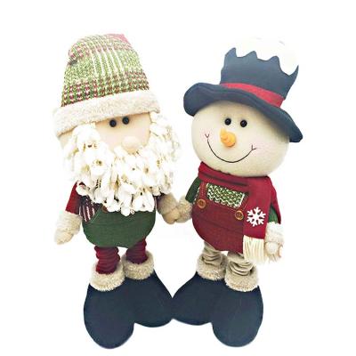 China Christamas Home Decoration Flexible Telescopic Bar Standing Plush Santa Claus Stuffed Christmas Decoration Doll for sale