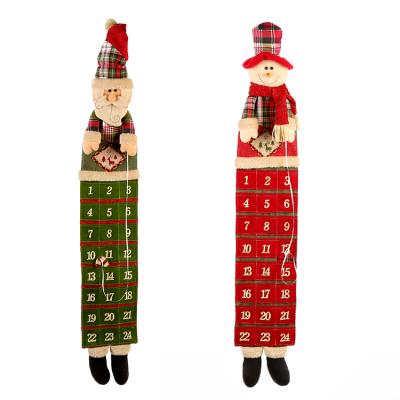 China Christamas Home Decoration High Grade Gift Indoor Christmas Ornament Christmas Advent Hanging Calendar Santa Snowman Cloth Long for sale