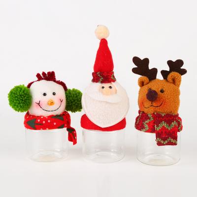 China Christmas Factory Promotional Christmas Gift Santa Elk Snowman Elk Doll Senior Cute Cheap Lid Promotional Small Candy Jar for sale