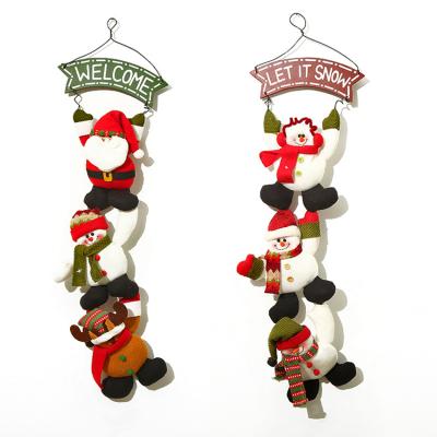 China Christamas Christmas Home Decoration Long Door Ornament Santa Claus Snowman Elk Plush Doll Hanging Decoration for sale