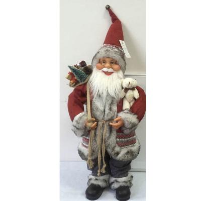 China Life-Size Simulation Santa Claus Wholesale Santa Claus Plush Stuffed Doll Standing Christmas Decoration Santa Claus Christamas Decoration for sale