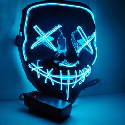 China New EL Wire Mask EL Wire Lighting Up Neon Mask Halloween LED Light Up Mask For Party for sale