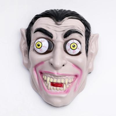 China Scary Moving Eyes Dracula PVC Plastic Moving Eyes Halloween Vampire Mask for sale