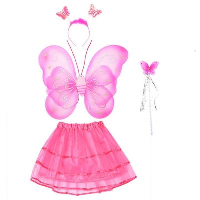 China Cheap angel wings costume manufacturers supply a four-piece set children's butterfly double wings angel performance costume wholesale multicolor optional for sale