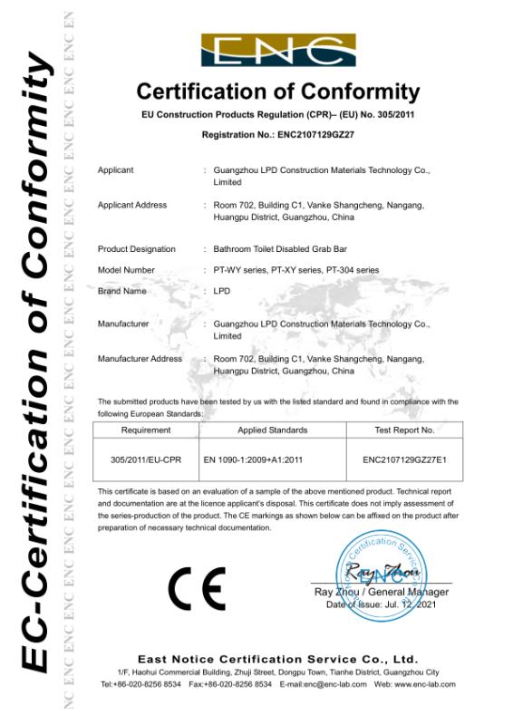 CE - Guangzhou LPD Construction Materials Technology Co., Limited