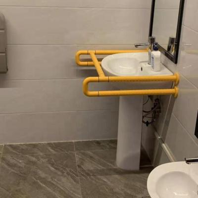 China Modern Toilet Bowl Handrail Washbasin Grab Handle Wash Basin Wall Mounted Grab Bar for sale