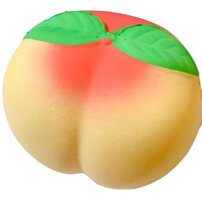 China Worry Reduce Slow Rising PU SJ220906 Worry Shape Peach Fruit Stress Squeeze Toy Soft Squishy Decompression for sale