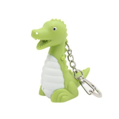 China New Promotions 22SJ0806 Plastic Capsule Toy 3D Dinosaur Shape Key Chain Hot Design With Led Flashlight With Sound Key Chain Toy for sale