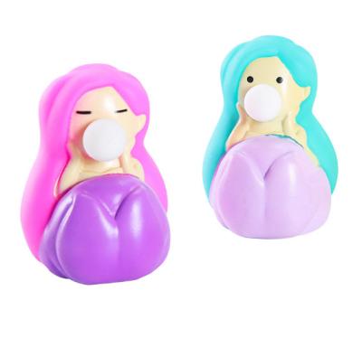 China SJ220714 PVC Relaxation Toy TPR Mermaid Brooch Bubble Bathroom Toys Hand Part Toy Novelty Fidget for sale