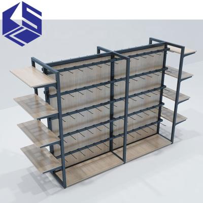 China Environmental Friendly Business Stationery Store Maternal And Child Supplies Display Rack Wood Wall Mounted Rack for sale