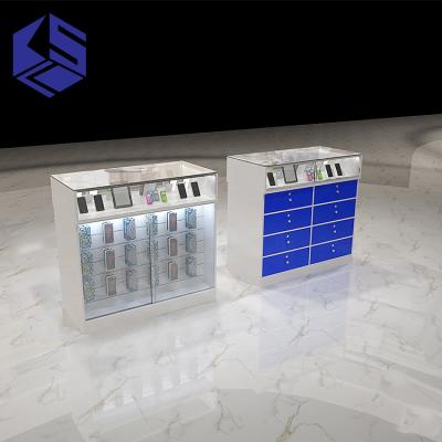 China Hot Eco-friendly Material Display Showcase Mobile Phone Retail Cell Phone Display Glass Counter for sale