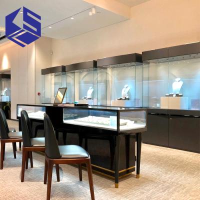 China Environmental Jewelery Counter Display Material Luxury Glass Jewelry Showcase For Jewelry Shop Display for sale