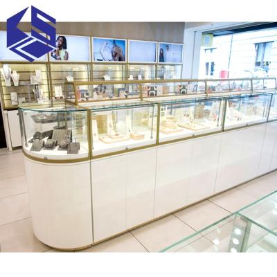 China New Arrival Wooden Glass Jewelry Display Kiosk Jewelry Display Showcase 1200*550*1050mm for sale