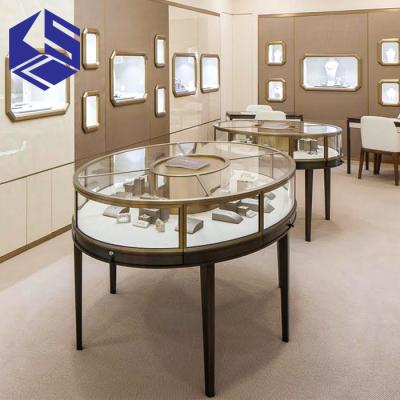 China Environment Friendly New Material Style Glass Jewelry Display Showcase Used Jewelry Display Cases for sale