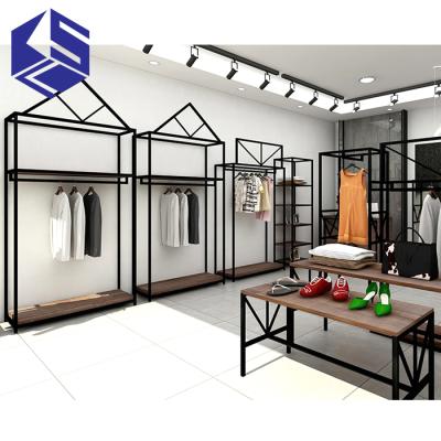 China High Quality MDF Sports Clothing Store Interior Design With Clothing Display Racks for sale