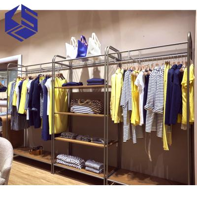 China Environmental friendly fashion garment store furniture retail display racks design metal clothing display racks for sale