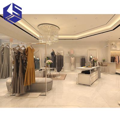 China Environmental Friendly Design Metal Retail Fashion Women Clothing Store Custom Counter Display Rack for sale