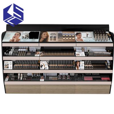 China Store Fixture Best Selling Wood Cosmetic Cabinet Unit Cosmetic Showcase Display Stand for sale