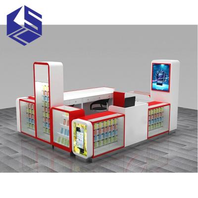 China Display& Advertising High End Glass Cell Phone Display Counter For Cell Phone Shop for sale