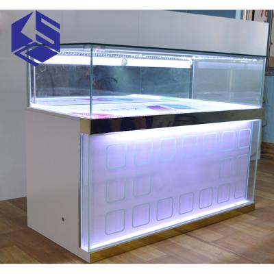 China Store Fixture Mobile Phone Wholesale Cell Phone Display Store Glass Showcase for sale