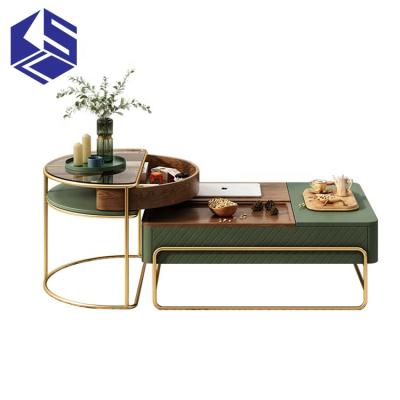 China Coffee table sturdy multi-functional home bedroom living room combination height coffee table modern minimalist metal tables for sale