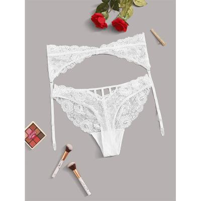 China Plus size retro plus size underwear lace white sexy garter hot temptation ladies suit lingerie one-piece socks for sale