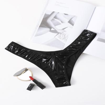 China Viable smart PU leather ladies panties sexy luminous anti-burst plus size underwear low waist wholesale for sale