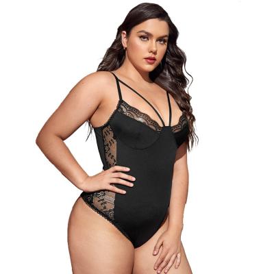 China Black Plus Size Plus Size Lingerie Backless Lift Up Dress Body Shapewear Lace Up Cosplay Lace Bra Lingerie Bunny for sale