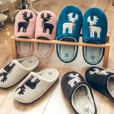 China Christmas Novelty Slippers Fuzzy Cheap Memory Foam Indoor Anti-Slippery Bedroom Slippers for sale