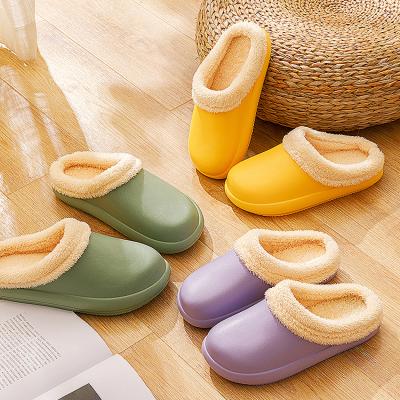 China Fashion Trend Women Waterproof Soft Toe Fur Sandals New Arrival Closed Colorful EVA Slippers Custom Logo for sale