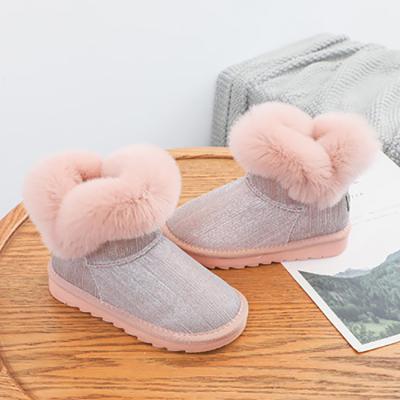 China Custom Warm Fashion Round Winter Comfortable Kids Snow Shoes Lace Up Outdoor Ankle Kids Boots For Girl for sale