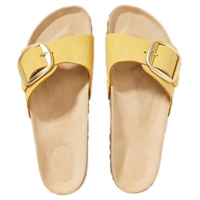 China 2021 New Fashion Trend Women's Indoor Outdoor Cork Ladies Sandals Slippers Cork Sandal One Strap for sale