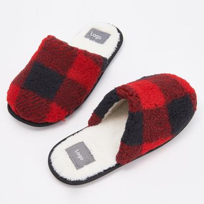 China Fashion Trend Women Comfortable Winter Warm Indoor Memory Foam Fuzzy Plush Sherpa House Bedroom Slippers for sale