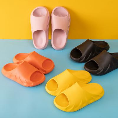 China Custom Logo Toe Flat Sandals EVA Kids Indoor Slides Slippers 2021 Wholesale Open Toe Summer Platform Flats for sale