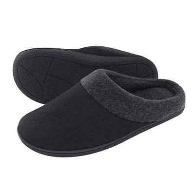 China Fashion Trend Custom Made Winter Woolen Fabric Memory Foam Warm Indoor Slippers For Men for sale