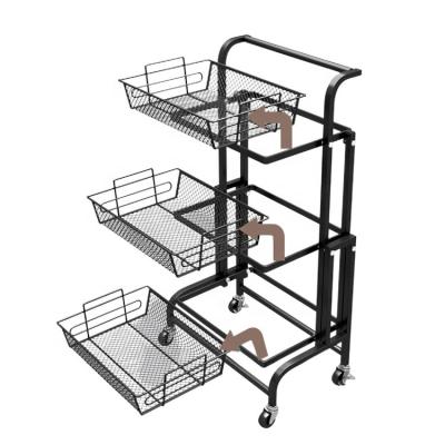 China Durable Folding Food Trolley Push Hand Cart With Wheel Bar Trolley Push Trolley Trolley for sale