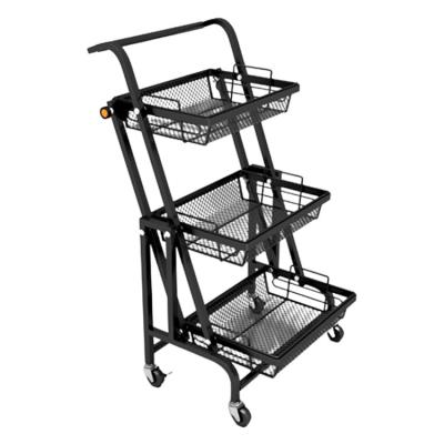 China Durable Foldable 3 Tier Carts And Hand Carts Storage Trolley Cart Carts for sale