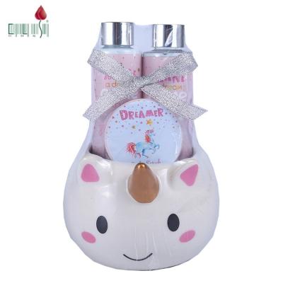 China To Make Body Care Easier To Make Body Care Easier Novelty Cute Unicorns Mug Shower Gel Body Lotion Bath Gift Sets for sale