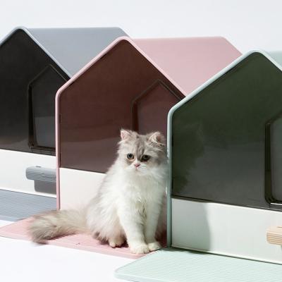 China Hot Selling Eco - Friendly Durable Stocked Plastic Cat Toilet Multicolor Cat Litter Cat Litter Box for sale