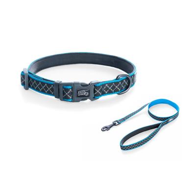 China Lead and Fashion Polyester Dog Collar Set Dog Collars Forming Polyester Printed Dog Collar for sale