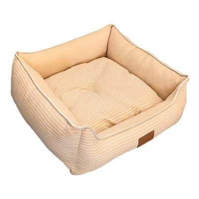 China Luxury Hand Wash Pet Bed Raised Breathable Canvas Pet Bed Indoor Removable Dog Protection Mat for sale