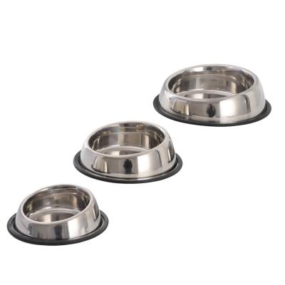 China Stainless Steel Non-Automatic Pet Rolls Food Bowl Pet With Rubber Ring Anti Vomiting Elevated Tilted Stainless No Puddle Pet Bowls for sale