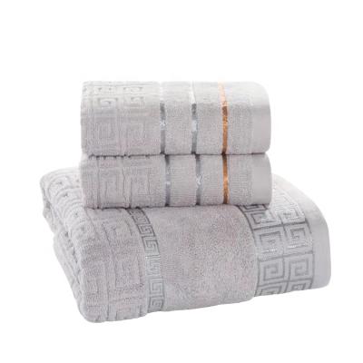 China QUICK DRY Customizable Logo Pure Cotton White Towel Hotel Bath Supermarket Massage Towel Set for sale