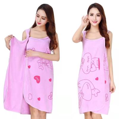 China New QUICK-DRY Absorbent Quick-Drying Can Wear Thick Ladies Bath Towel Towel China Bath Towels Printing Bath Skirt for sale