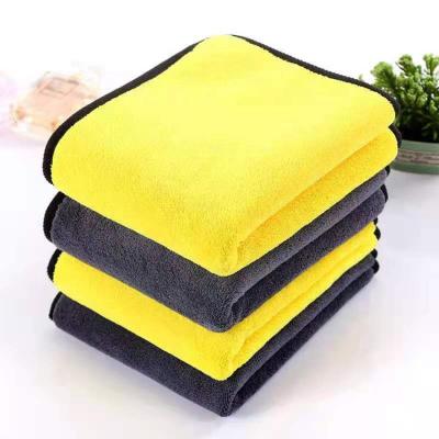 China Double Layer Plush Car Wash Towel 800gsm Microfiber Sustainable Towel Luxury Absorbent Car Cleaning Drying for sale