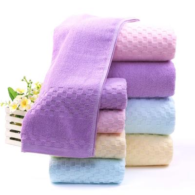 China 100% Hotel Customized Hypoallergenic White Cotton Woven Fabric Bath Towels Logo White Cotton 100% Towel for sale