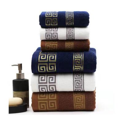 China Hotel Towels Bath Cotton Water Pattern Hypoallergenic 100% Cotton Pure Combed Bath Towel for sale